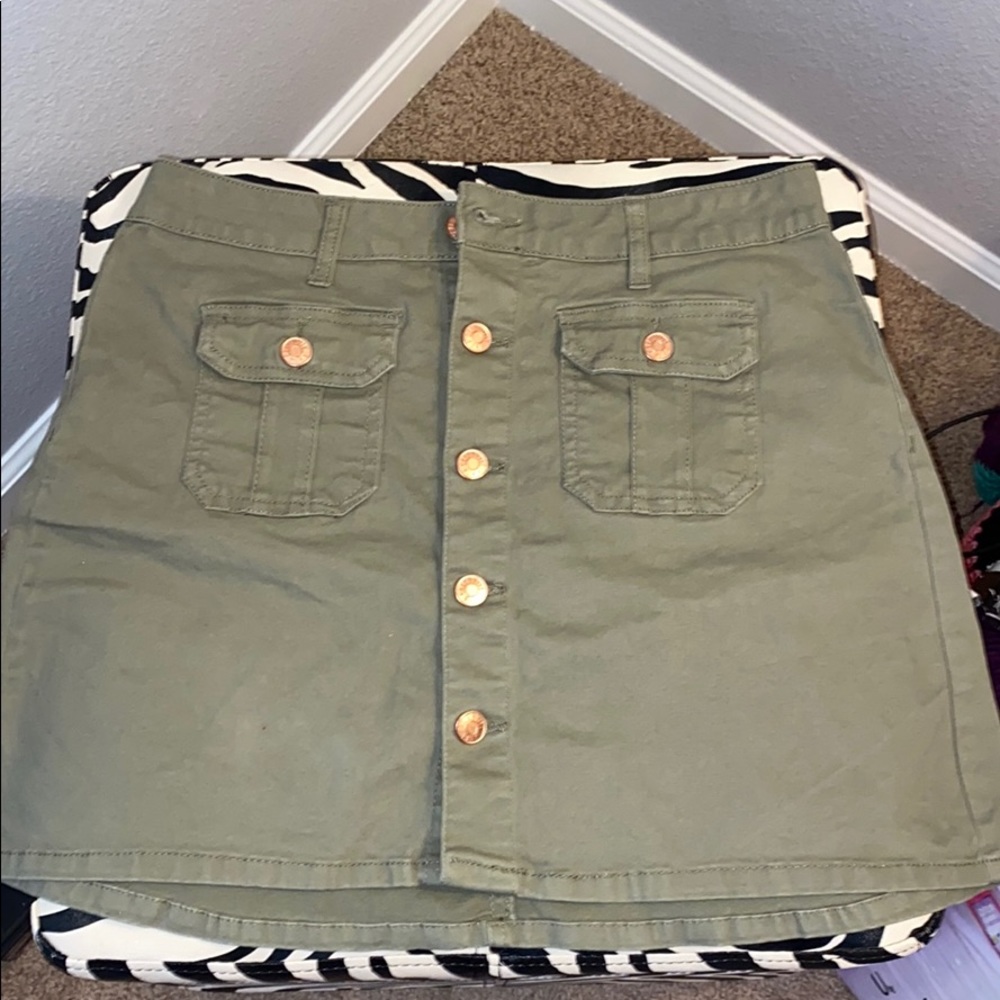amy green jean skirt